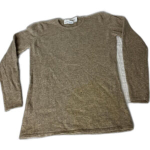 Vittadini Sport Tan Lambswool Blend Sweater Women's M Long Sleeve Jumper Granola